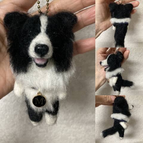 羊毛フェルト ハンドメイド 犬 りぼんページ オーダーメイド】うちの子 犬猫リアルタッチ羊毛フェルトチャーム